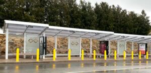 DSA signage installation at a bus stop.