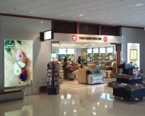 snap front Premium LED Light Boxes and Fabric Frameless Backlit LED Light Boxes in a DFS store