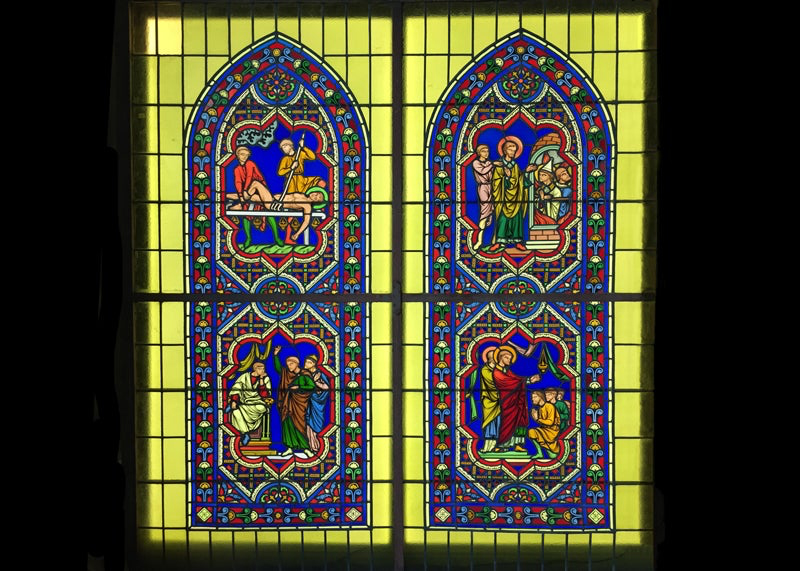 Illumination of Stained Glass in Private Residence by DSA Signage