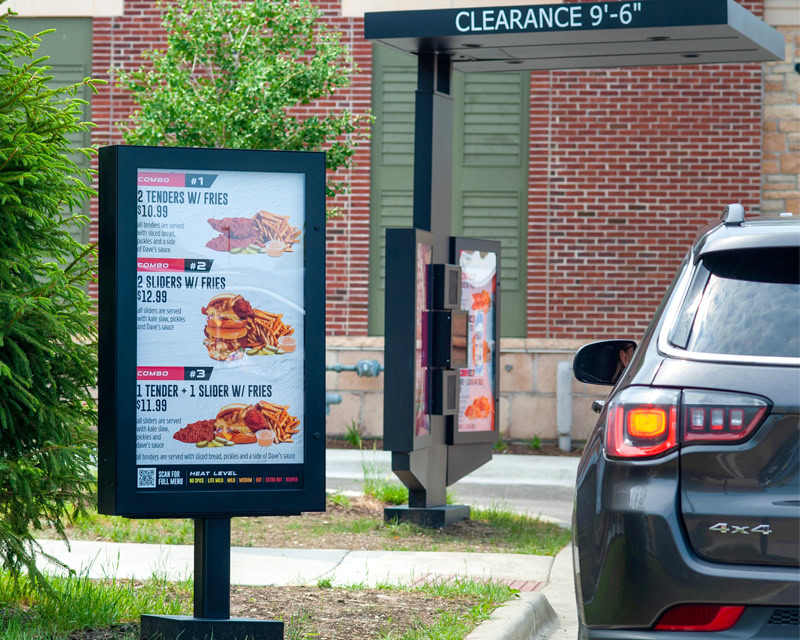 SUV at a drive thru menu