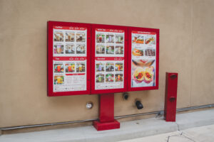 red drive thru menu board