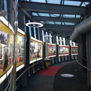 dsa signage custom fabric light box seattle space needle long hallway
